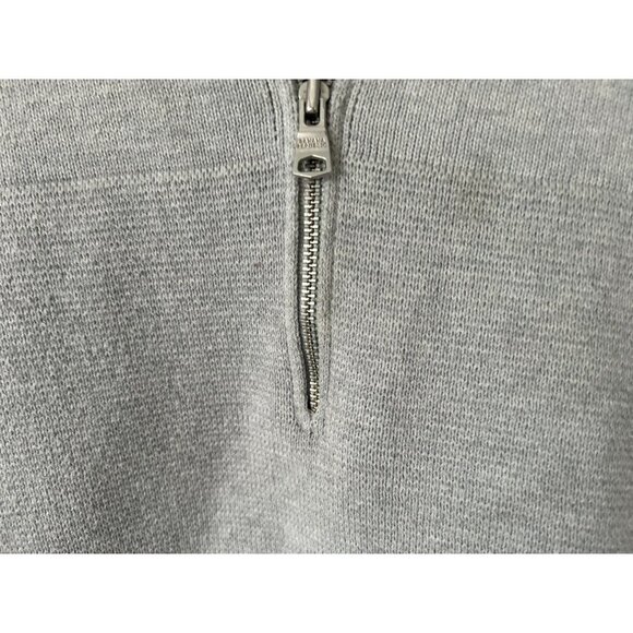 Banana Republic Med 1/4 Zip Knitted Cotton Pullover Light Gray - Picture 6 of 10